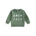 Bslissey Toddler Baby Boys Girls Casual Sweatshirt Long Sleeve Letter/Snowflake/Tree Print Hoodie Crew Neck Loose Pullovers Infant Spring Fall Winter Tops 0-3 Years