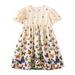 Sweet Girls Short Sleeve Casual Dress A Line Floral Boho Dresses 4-13 Years