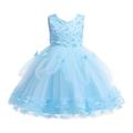 Toddler Girls Dresses Sleeveless Lace Butterfly Embroidery Princess Dresses Pageant Gown Party Evening Wedding Children Fashion Dresses Clothes for Girls Size 4-5T