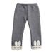 ZHAGHMIN Toddler Baby Girls Cute Stretchy Leggings Pants Casual High Waisted Soft Cotton Rabbit Jogger Pants Solid Ribbed Warm Long Pant Grey Size130