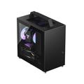 JONSBO T8 PLUS BLACK Mini- ITX Tower Computer Case Portable Mini ITX case Aluminum/Steel/Tempered Glass-1 Side PSU ATX (Max.140mm) 4 Drive Bay Built-in 1x140mm Fan Top Black pc case