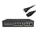 Gigabit POE Ethernet Network Switch Hub Unmanaged 65W 4 POE +2 RJ45 +1 SFP Uplink Ports 1000Mbps 802.3 Af At for CCTV AP