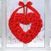 myvepuop Valentine s Day Wreath 15 Inch Valentine s Day Wreaths For Front Door Artificial Rose Valentine Heart Wreath With Red Bow Wreath For Wedding Party As A Gift For Girlfriend Or Moth Red