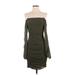 Fashion Cocktail Dress: Green Solid Dresses - New - Women's Size Small