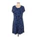 Chico's Casual Dress - Shift: Blue Print Dresses - Women's Size Large