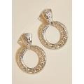 Plus Size Greek Key Hoop Clip On Earrings