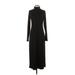 Charles Henry Casual Dress - Sweater Dress: Black Dresses - Women's Size Large