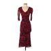 Diane von Furstenberg Cocktail Dress: Red Dresses - New - Women's Size Small