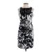 Carmen Marc Valvo Collection Casual Dress - Sheath High Neck Sleeveless: Black Graphic Dresses - Women's Size 4
