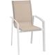 Fauteuil de jardin empilable Axant lin et blanc - Dripex