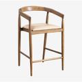 Tabouret haut en cuir (70 cm) Visby Sklum Beige Vintage - Beige Vintage