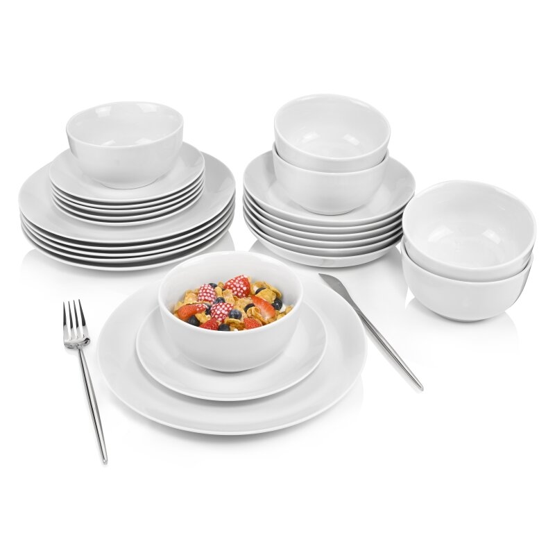 SÄNGER Porzellan Geschirrset Port, Tafelservice 24 teilig für 6 Personen Image