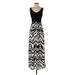 Red Saks Fifth Avenue Casual Dress - Maxi: Black Graphic Dresses - Women's Size Small