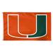 WinCraft Miami Hurricanes 3' x 5' Single-Sided Deluxe Team Flag