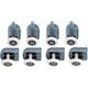 8 Pcs Mouse Over Image To Zoom Shower Door Rollers Twin Bottom Top Pulleys Wheels Bathroom Runners Replacement Kit Up And Down Roller , Double Wheel