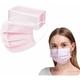 50 Pack Disposable Face Masks with Elastic Ear Loop, Ear Loop 3 Ply Breathable Nonwovens - Pink Hiasdfls