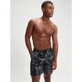 Speedo Mens Printed Leisure 18" Watershort - Black, Black, Size L, Men