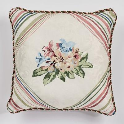 Chatsworth Reversible Embroidered Pillow Light Cre...