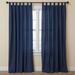 Wide Width Poly Cotton Canvas Tab-Top Panel by BrylaneHome in Navy (Size 48" W 63" L) Window Curtain
