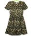 Lularoe Dresses | Lularoe Amelia Fit & Flare Dress Green Gold Floral Jacquard Pockets 2xl | Color: Gold/Green | Size: 2x
