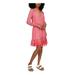 Michael Kors Dresses | Michael Kors Womens Coral Lined Pullover Long Sleeve Faux Wrap Dress Petites Ps | Color: Pink | Size: S