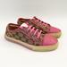 Gucci Shoes | Gucci Guccissma Canvas Leather California Sneakers Gg Monogram 37,7 | Color: Pink/Tan | Size: 7