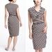 Anthropologie Dresses | Bordeaux Striped Given/Gathered Column Dress | Color: Cream/Gray | Size: S