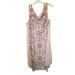 Free People Dresses | Free People Women's Ancient Mystery Beaded Chiffon Shift Dress Size Large | Color: Blue/Cream | Size: L