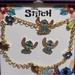 Disney Accessories | Disney Stitch Bracelet And Earrings Set | Color: Blue/Gold | Size: Osg