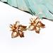 Anthropologie Jewelry | Gold Flower Stud Earrings S142 | Color: Gold | Size: Os