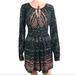 Free People Dresses | Free People Black Printed Cut-Out Dress Size 2 Nwt | Color: Black/Pink | Size: 2