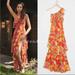 Anthropologie Dresses | Anthropologie Farm Rio Tiered Ruffles One Shoulder Maxi Dress Red Tropical M Nwt | Color: Orange/Red | Size: M