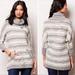Anthropologie Sweaters | Anthro Change Of The Moon Glissando Ivory Gray Striped Cowl Sweater S | Color: Gray/White | Size: S