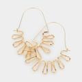 Anthropologie Jewelry | New Boho Golden Abstract Metal Hoop Earrings | Color: Gold | Size: Os