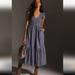 Anthropologie Dresses | Anthropologie The Peregrine Blue Smocked Ruffled Maxi Dress Size Xs | Color: Blue | Size: Xs