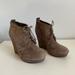 Jessica Simpson Shoes | Jessica Simpson Brown Suede Wedge Booties Womens Size 7.5 | Color: Brown | Size: 7.5