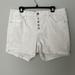 Jessica Simpson Shorts | Jessica Simpson White Cuffed Shorts. Button Up, Womens Plus Size 16. Super Cute! | Color: Silver/White | Size: 16