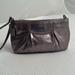 Coach Bags | Coach Madison Large Metallic Pewter Leather Wristlet Or Clutch Evening Bag | Color: Gray/Silver | Size: Os
