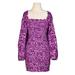 Free People Dresses | Free People Smock It To Me Purple Azalea Combo Puff Sleeve Mini Dress Size S New | Color: Purple | Size: S