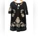 Free People Dresses | Free People Talia Embroidered Tunic Dress Womens Size Large Black With Pockets | Color: Black | Size: L