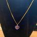 Gucci Jewelry | Gucci Stamped Blue Rhinestone Charm Necklace On A 20” Unbranded Gold Chain | Color: Blue/Gold | Size: Os