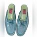 Lilly Pulitzer Shoes | Lilly Pulitzer Blue Loafer Shoes Italian Leather Slides Women’s Size 7 | Color: Blue | Size: 7