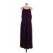 Ann Taylor LOFT Casual Dress - Maxi: Purple Floral Motif Dresses - Women's Size Large