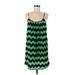 One Clothing Casual Dress: Green Chevron Dresses - Women's Size Small