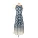 Maison Jules Casual Dress - Midi: Blue Tie-dye Dresses - Women's Size Small