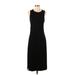 Pure Navy Casual Dress - Midi: Black Solid Dresses - Women's Size 2