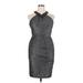 Maggy London Cocktail Dress - Sheath: Gray Marled Dresses - Women's Size 14