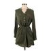 Divided by H&M Casual Dress - Shirtdress: Green Dresses - Women's Size 6