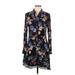 Parker Casual Dress - Shirtdress: Black Floral Dresses - Women's Size 10