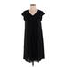 Simply Vera Vera Wang Casual Dress - Popover: Black Solid Dresses - Women's Size Small